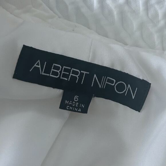 Albert Nipon Textured Three-Button Jacket & Matching Dress Women's 6 White NEW - Picture 5 of 10